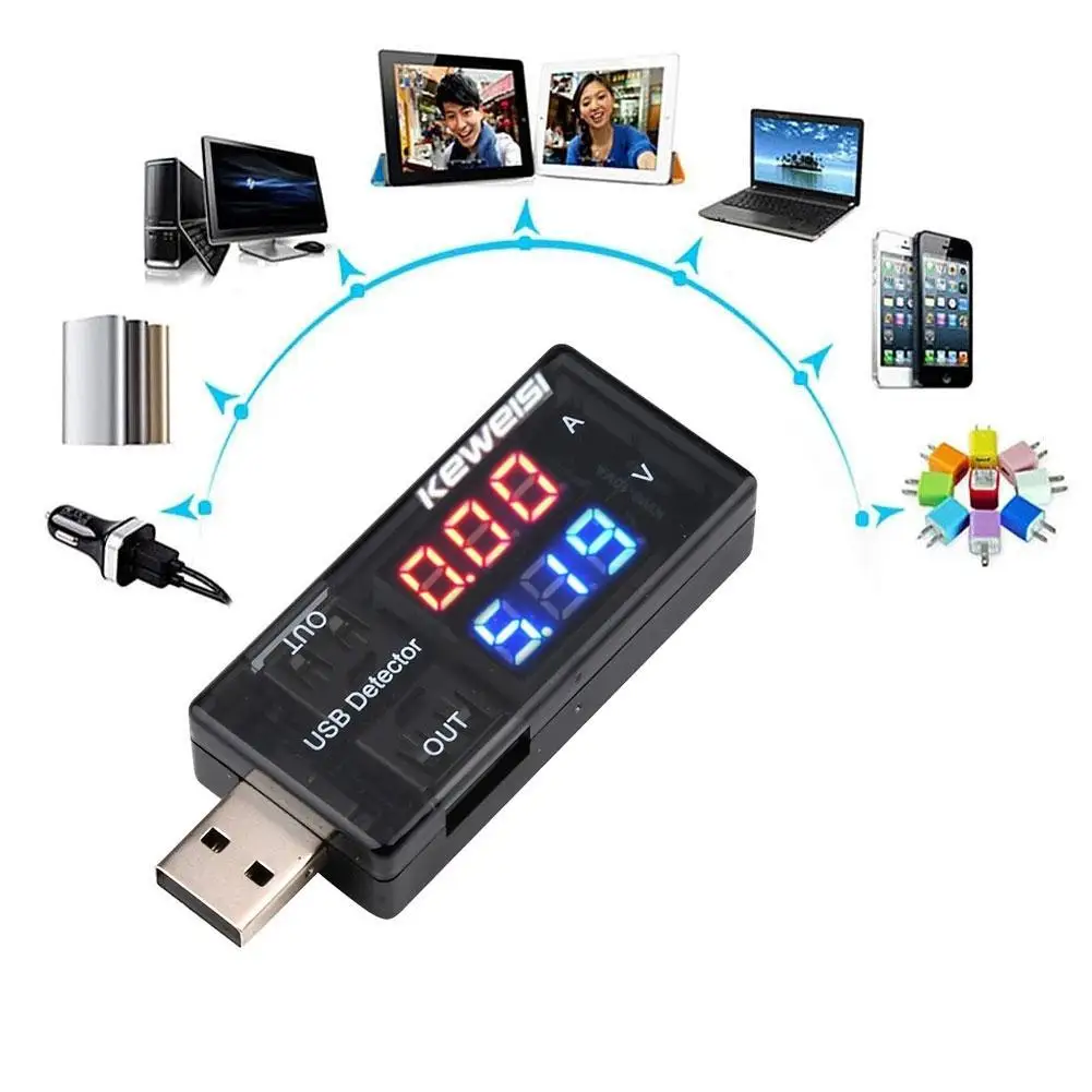Dual Digital USB Current Voltage 3-9V 0-5A Charging Tester Battery Voltmeter Ammeter Charger Mobile Power Charging view 2