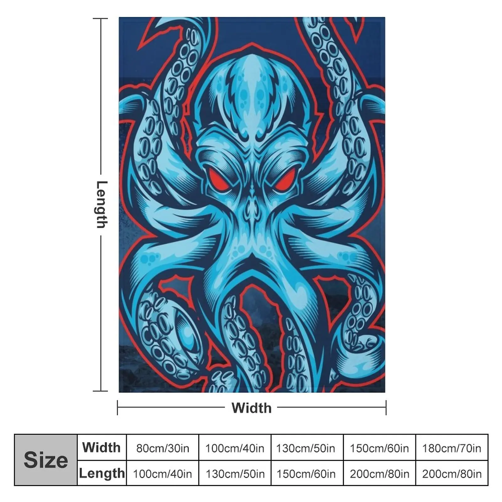 The Kraken Throw Blanket Decorative Sofa Blanket Thin Blankets Fluffy Blankets Large