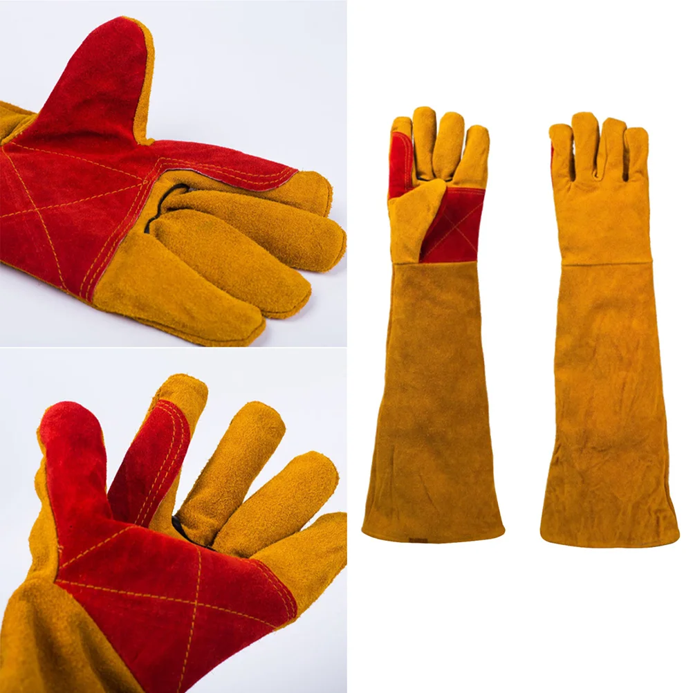 1 زوج قفازات العمل المقاومة للاهتراء قفازات طويلة ممتازة لحام قطع البستنة حماية الثقيلة المضادة للقطع المسيل للدموع