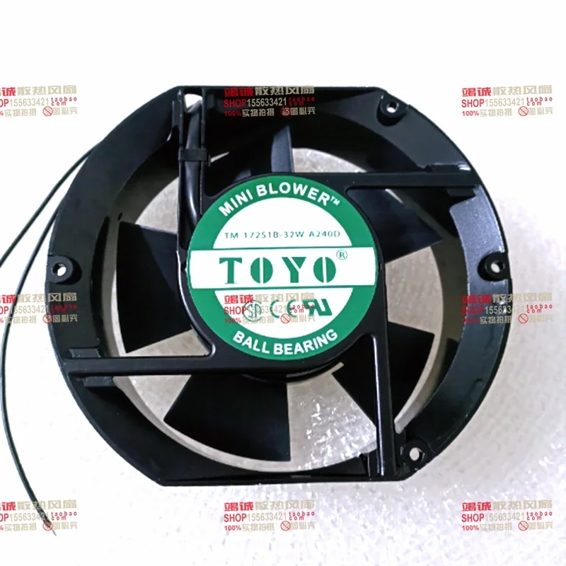 

TOYO TM-172S1B-32W-A240D AC 220/240 Вт 172x172x51 мм 2-проводной охлаждающий вентилятор для сервера