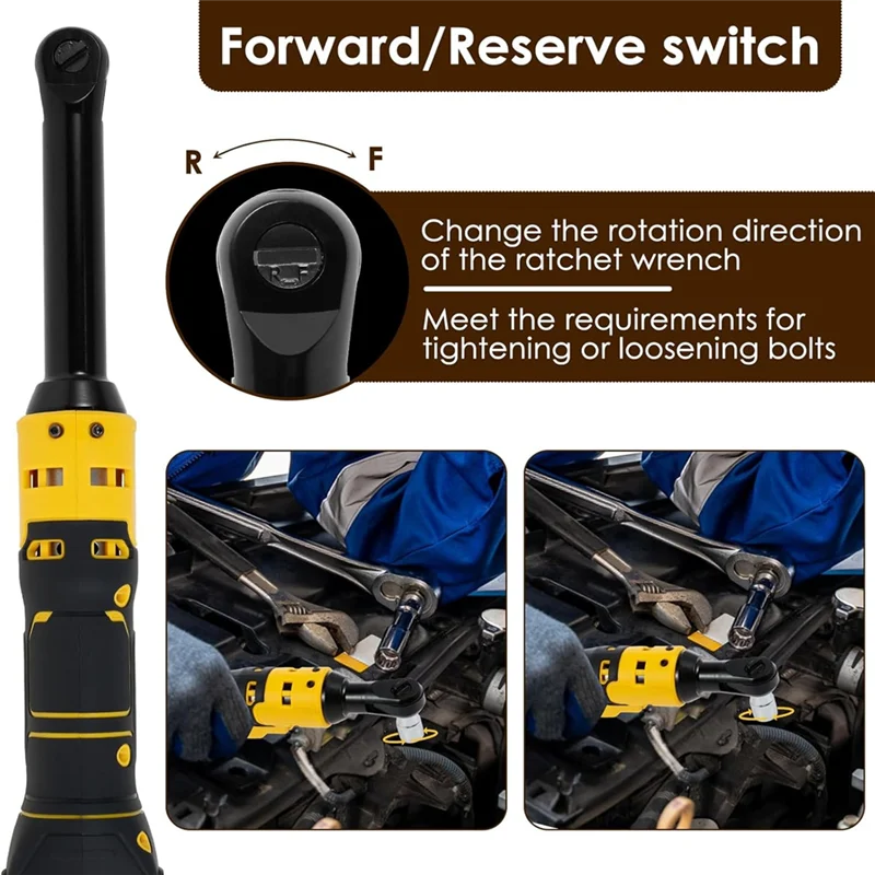 

Hot Sale-Extended Ratchet Wrench Extended Ratchet Tool Fit 20V Battery DCB200/DCB201/DCB203-Tool Only Cordless Ratchet Wrench