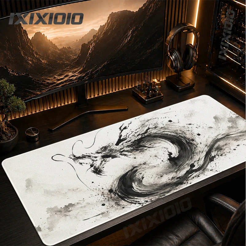 

Mouse Pad Ink Black Dragon Gamer printon demand Large HD New Mousepad XXL Natural Rubber Carpet Office PC Desktop Mouse Pad
