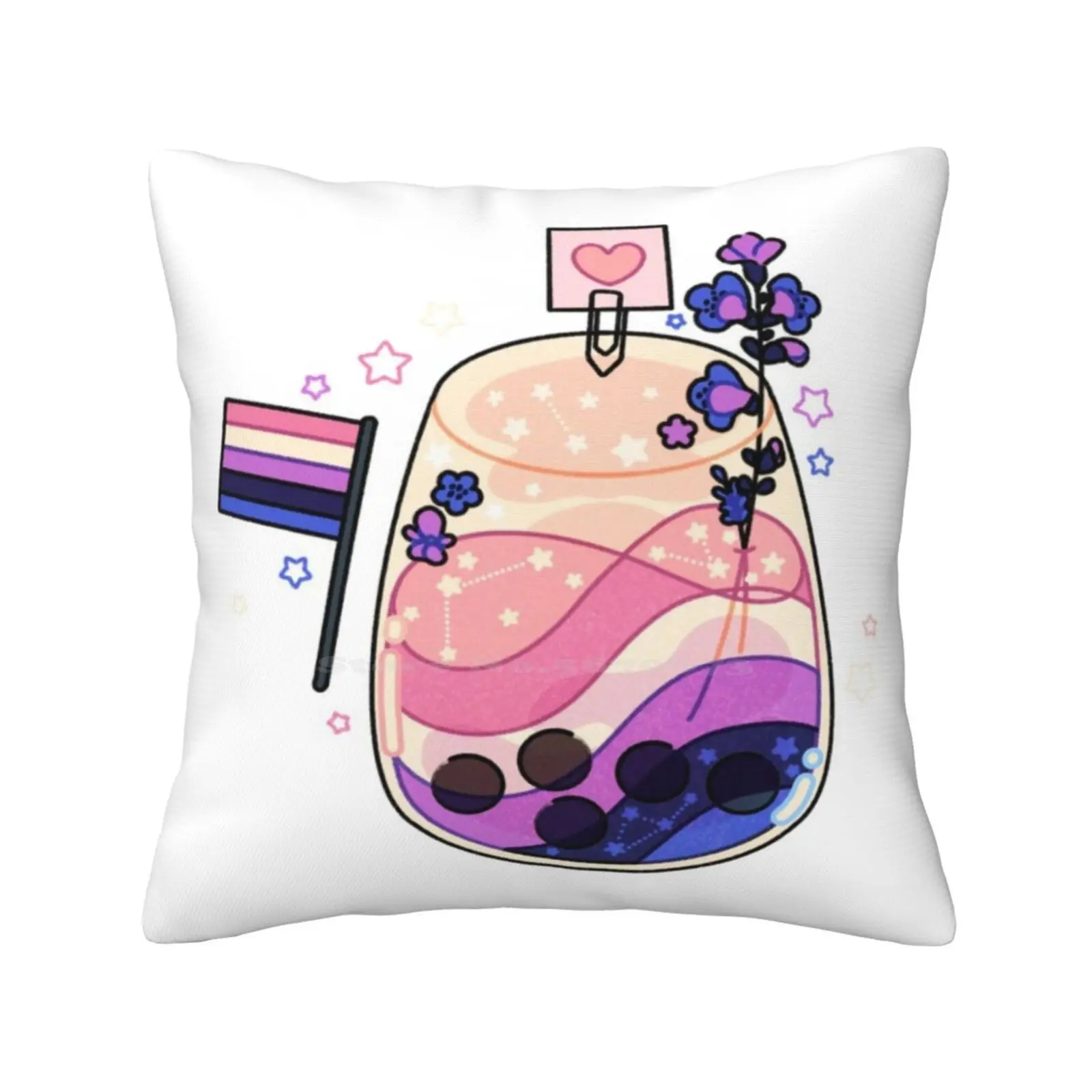 Gender Fluid Cocktail Home Sofa Car Cushion Cover Pillowcase Pridemonth Pansexual Cocktail Lgbt Queer Trans Aesthetic Asexual