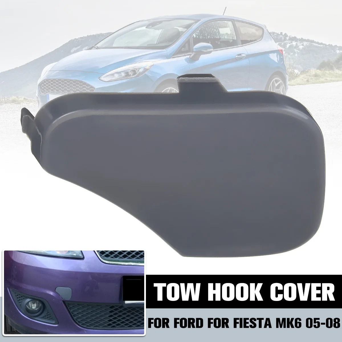 

For Ford Fiesta MK6 05-08 front bumper, trailer cover, plug cover, towing cover, bumper cover