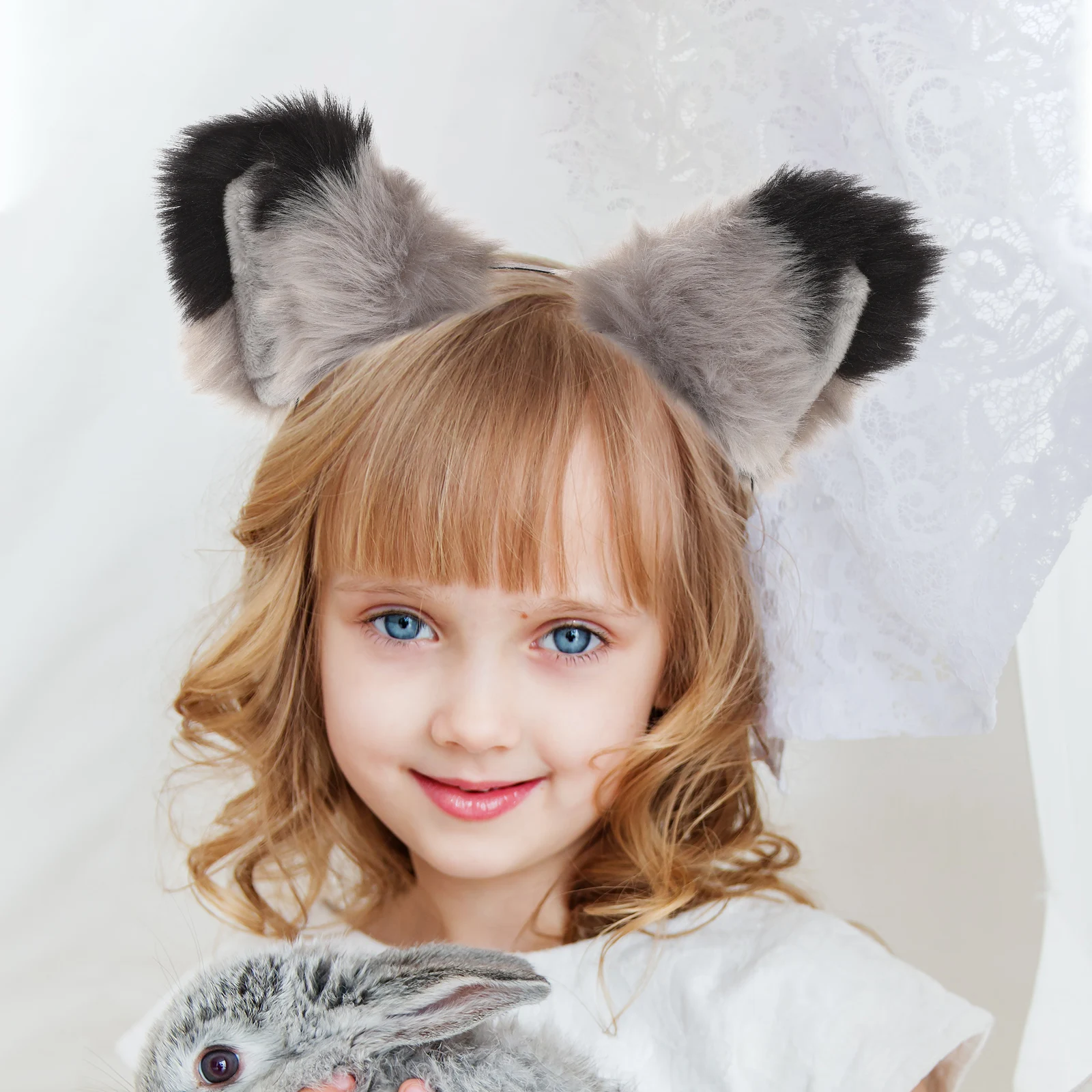 

Fox Ears Tail Set Costume Carnival Headdress Animals Ear Hairb Kids Party Accessories Performance Decor Foxes