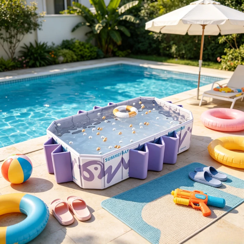 Foldable No Pump Portable Swimming Pool, Parent-Child Play Pool, Scratch Proof Sturdy Pool for Home Outdoor Use & Vacation