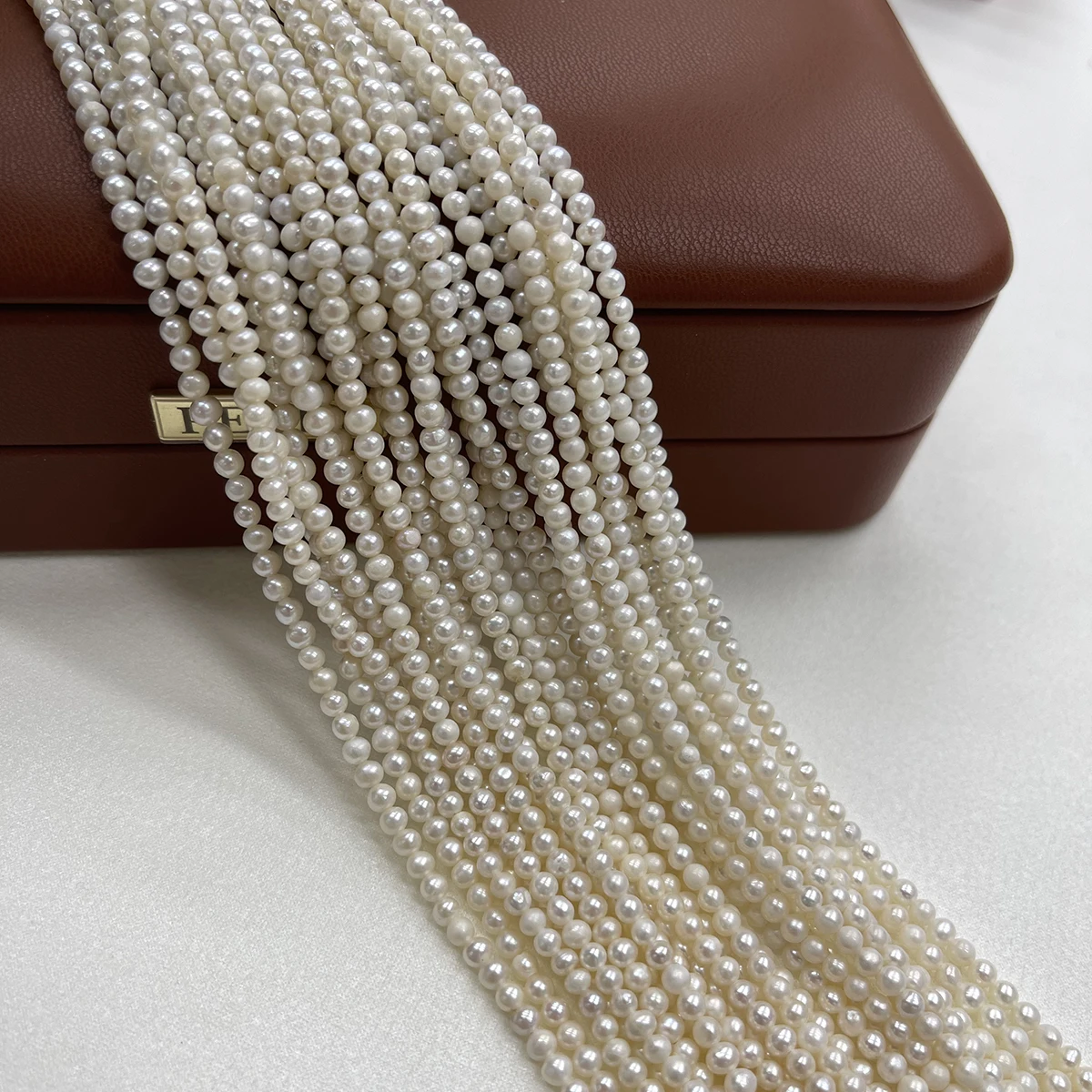 3‑4mm Natural Freshwater Potato Pearls 36cm Semi‑Finished Drilled Strand Beads for DIY Necklace Bracelet Earring Accessories