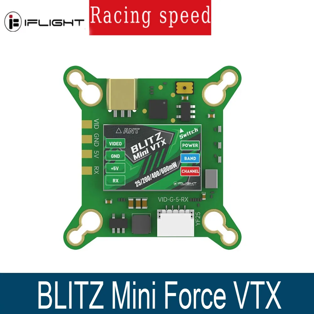 

iFlight BLITZ Mini Force 5,8 ГГц 600 мВт VTX Регулируемый с разъемом MMCX для гоночного дрона RC FPV