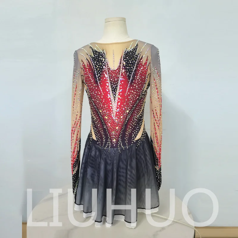 LIUHUO Ice Figure Skating Dress Girls Women Teens Stretchy Spandex Competition Wholesale