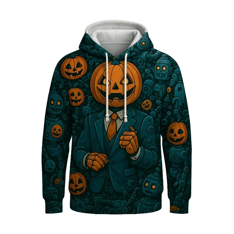 2025 جديد عصري للرجال هوديي ثلاثية الأبعاد مطبوعة هالوين اليقطين الذكور نمط مبتكرة ملابس يومية غير رسمية #5