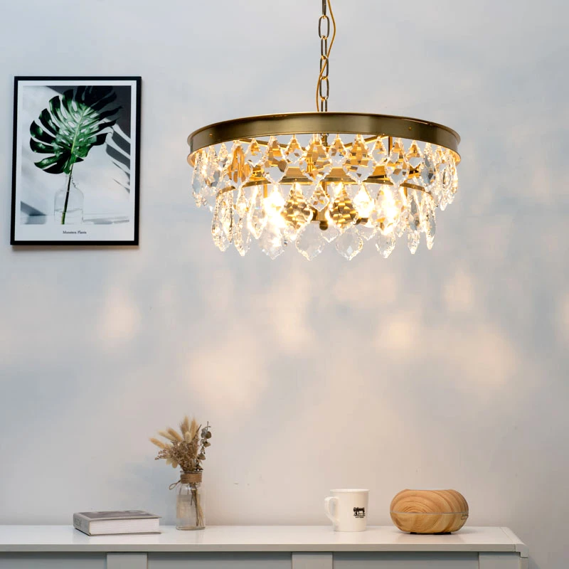 

American Classic Crystal LED Pendant lights Modern ceiling chandelier for room decoration Living Room Bedroom chandelier Lights