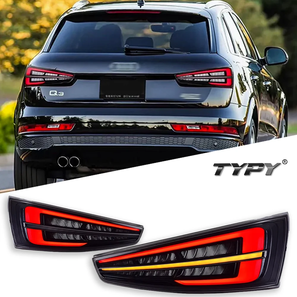 

TYPY автомобиль для Audi Q3 светодиодный задний фонарь Q3L 2013-2018 обновление модифицированный для нового DRL динамический указатель поворота светодиодный задний фонарь автоаксессуары