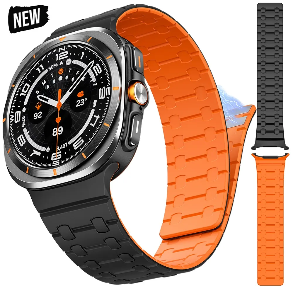 

Ремешок с магнитной петлей для SAMSUNG GALAXY WATCH ULTRA силиконовый спортивный ремешок для Galaxy Ultra 47 мм, замененный мужской браслет, аксессуары