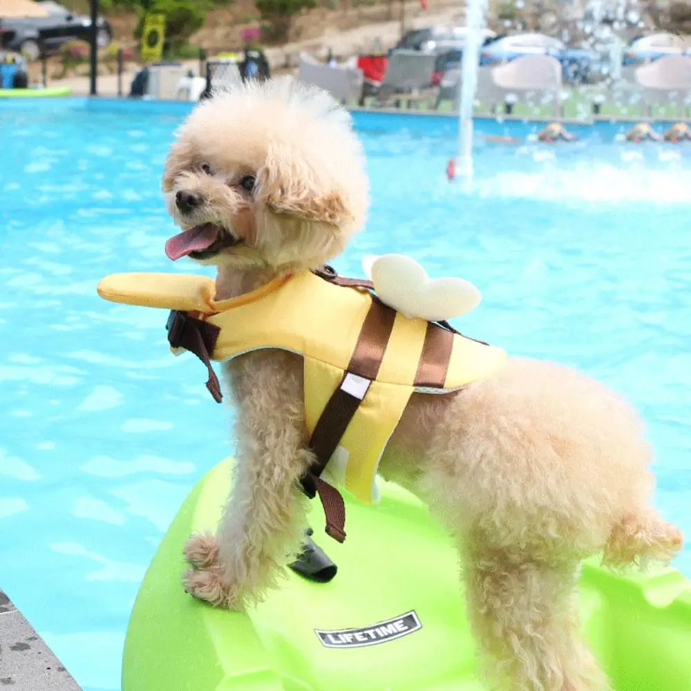 Summer Little Bee Dog Swimsuit Waterproof Puppy Life Vest Safety Cute Dog Swimwear Breathable Pet Supplies