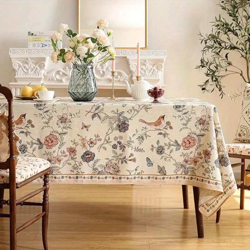 A colorful floral tablecloth | Bright flower vine pattern, wedding decoration,