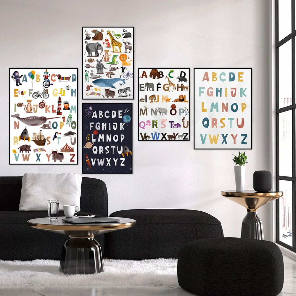 Kids Poster Abc Poster Alphabet Dinosaur- Back to School - Dinoposter Dinosaur Alphabet