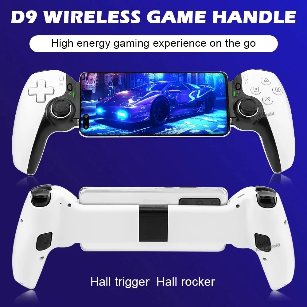 D9 Android Gamepad Mobile Phone Stretching Game Controller for IOS PC Tablet Switch PS3/PS4 Dual Hall Somatosensory Joystick