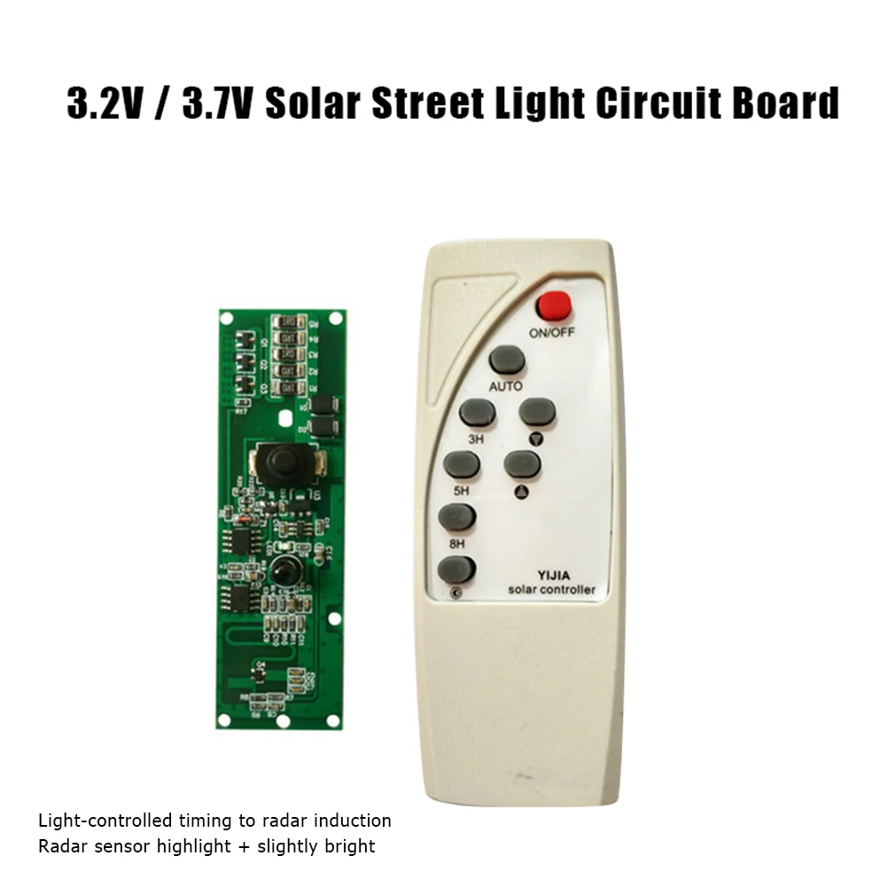 3.2V 3.7V Microwave Radar Body Induction Solar Wall Light Switch Circuit Board Remote Control Solar LED Driver Controller Board