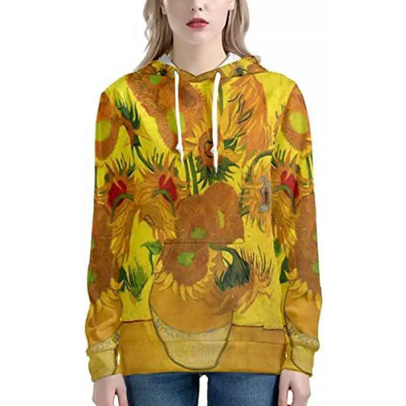 Van Gogh The Starry Night 3D Print Hoodies Women Fashion Streetwear Casual Pullover Y2k Hoodie Hooded Sweatshirts Woman Clothing