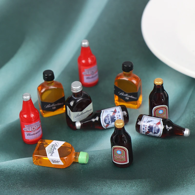 1/12 5Pcs Dollhouse Miniature Drink Bottles Dolls House Food Accessories Doll House Play Kitchen Ice Cream Accessories Toy