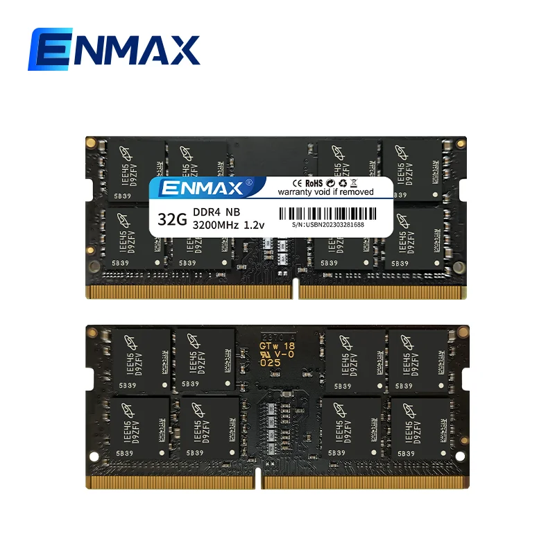 Enmax-Memória RAM Laptop, DDR4, 4GB, 8GB, 16GB, 32GB, 2400MHz, 2666MHz, 3200MHz, SO-DIMM, Módulo RAM, 260Pin