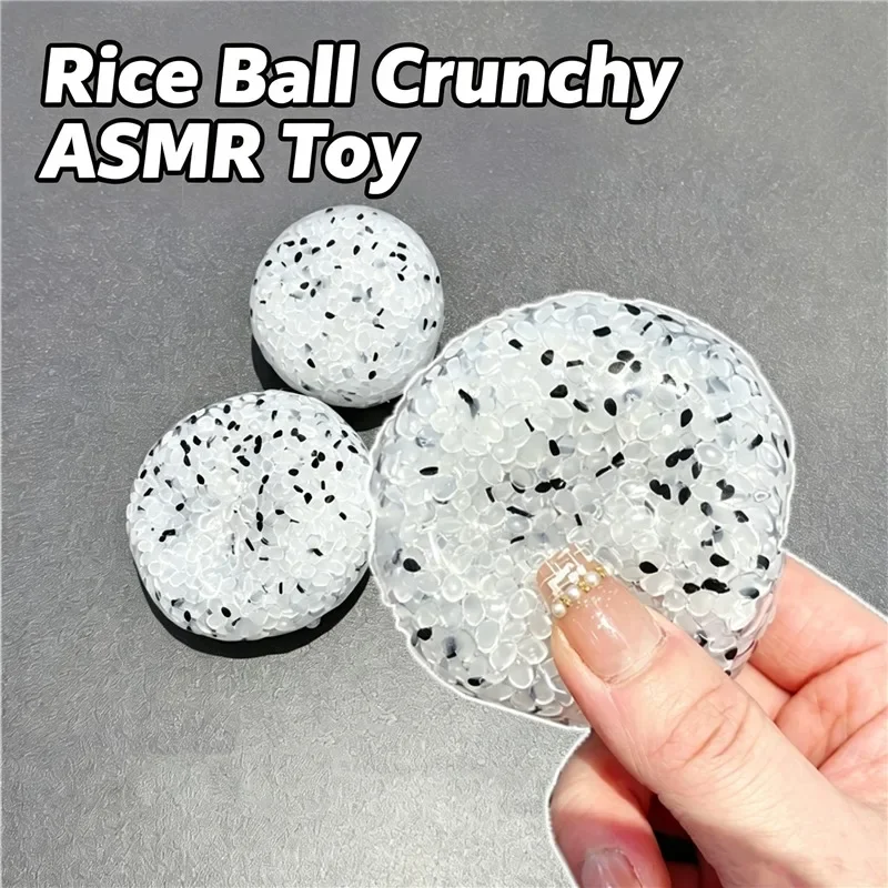 Sesame Rice Handmade Squishy Toy Slow Rebound Fidget Relief GEM Pearl Noisy Ball Anxiety Handmade Non-toxic Toy For ADHD Gift