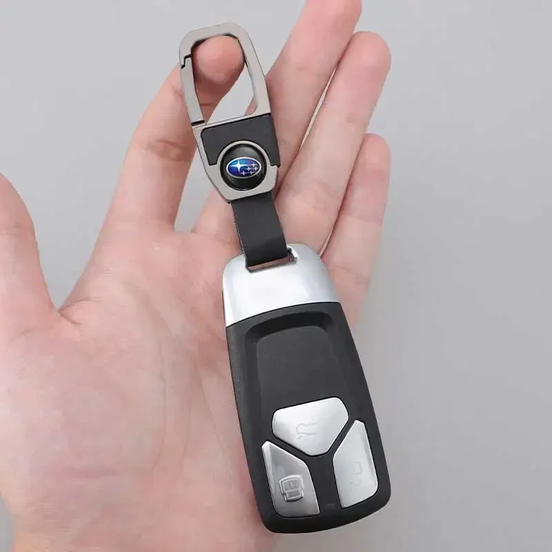 

Leather Alloy Key Rings Chains For Subaru WRX BRZ DRL XV STI Outback Legacy Forester Impreza Tribeca Fashion Car Emblem Keychain