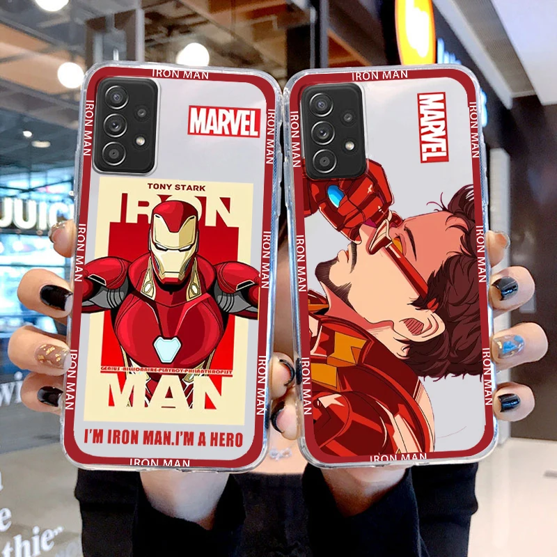 Marvel Iron Man Tony Stark For Samsung A81 A72 A71 A53 A52 A51 A42 A32 A23 A22 A21S A13 A12 A03 A02 Transparent Phone Case