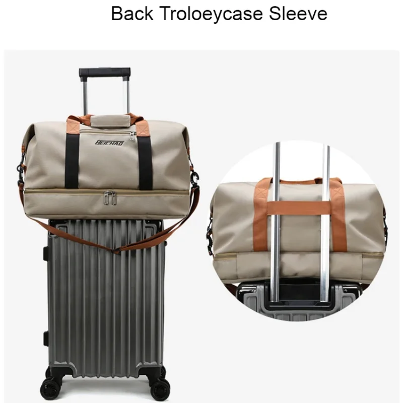 حقيبة لياقة بدنية ذات سعة كبيرة، حقيبة ظهر رياضية للسفر مقاومة للماء، حقيبة ظهر للسفر للجنسين، حزام كتف وحقيبة رياضية بمقبض