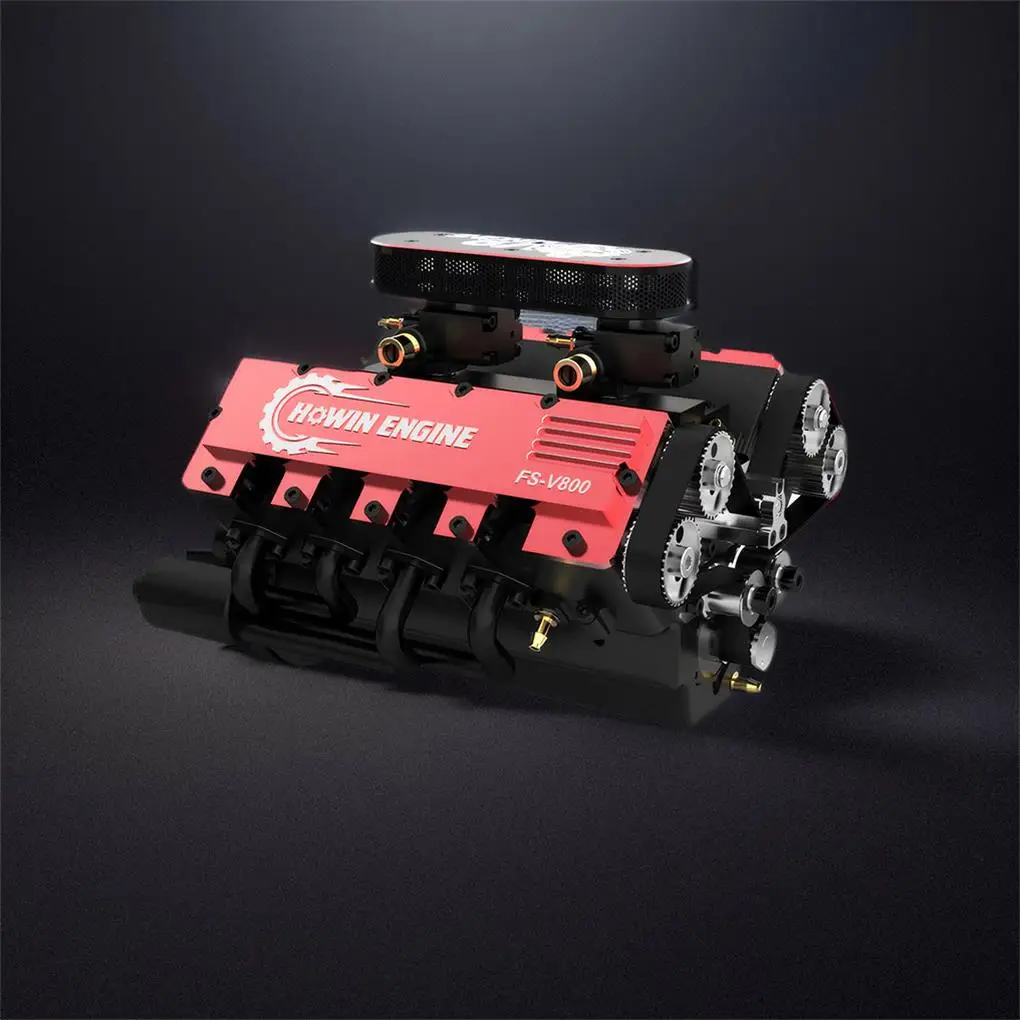 DIY V8 Engine Model with Starter Kit to Run 28cc Nitro Engine Kit FS-V800 RC Toys Accessories