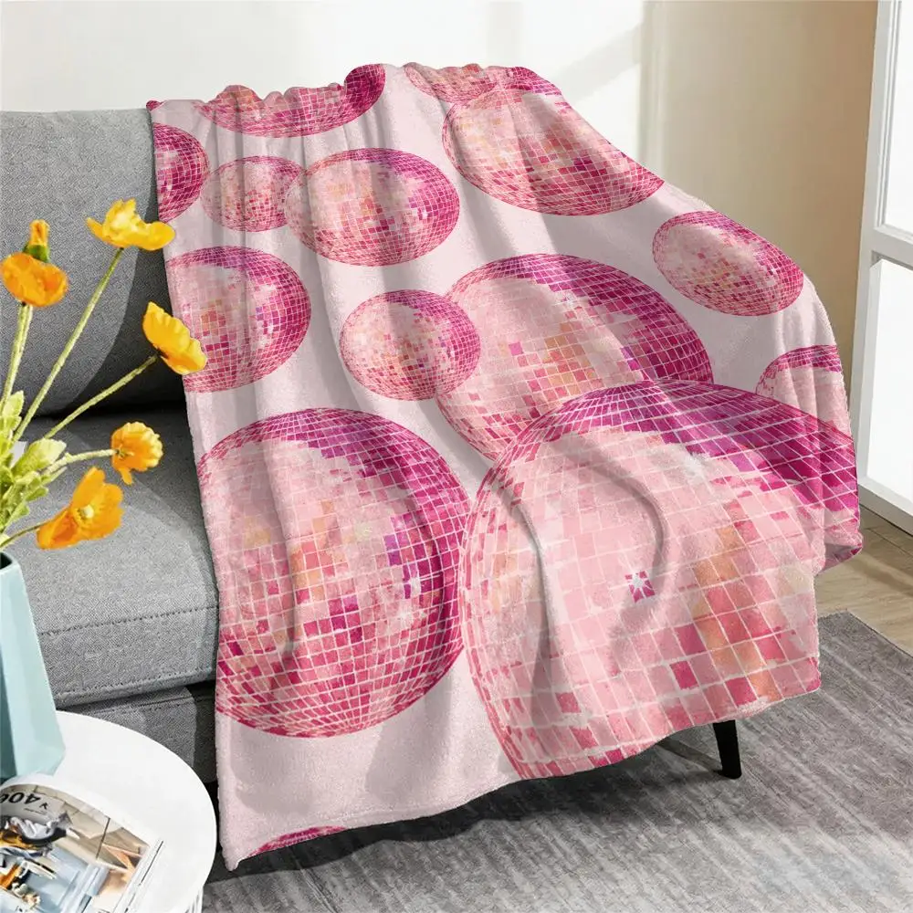 Colorful Dancing Disco Throw Blanket Soft Flannel Throw Lightweight Summer Home Nap for Office Travel Sofa Bed