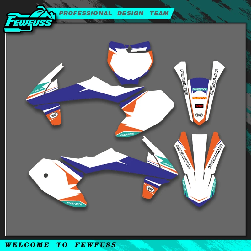 

Fewfuss Full Graphics Decals Stickers Motorcycle Background Custom Number Name For KTM SX50 SX 50 2016 2017 2018 2019 2020-2023