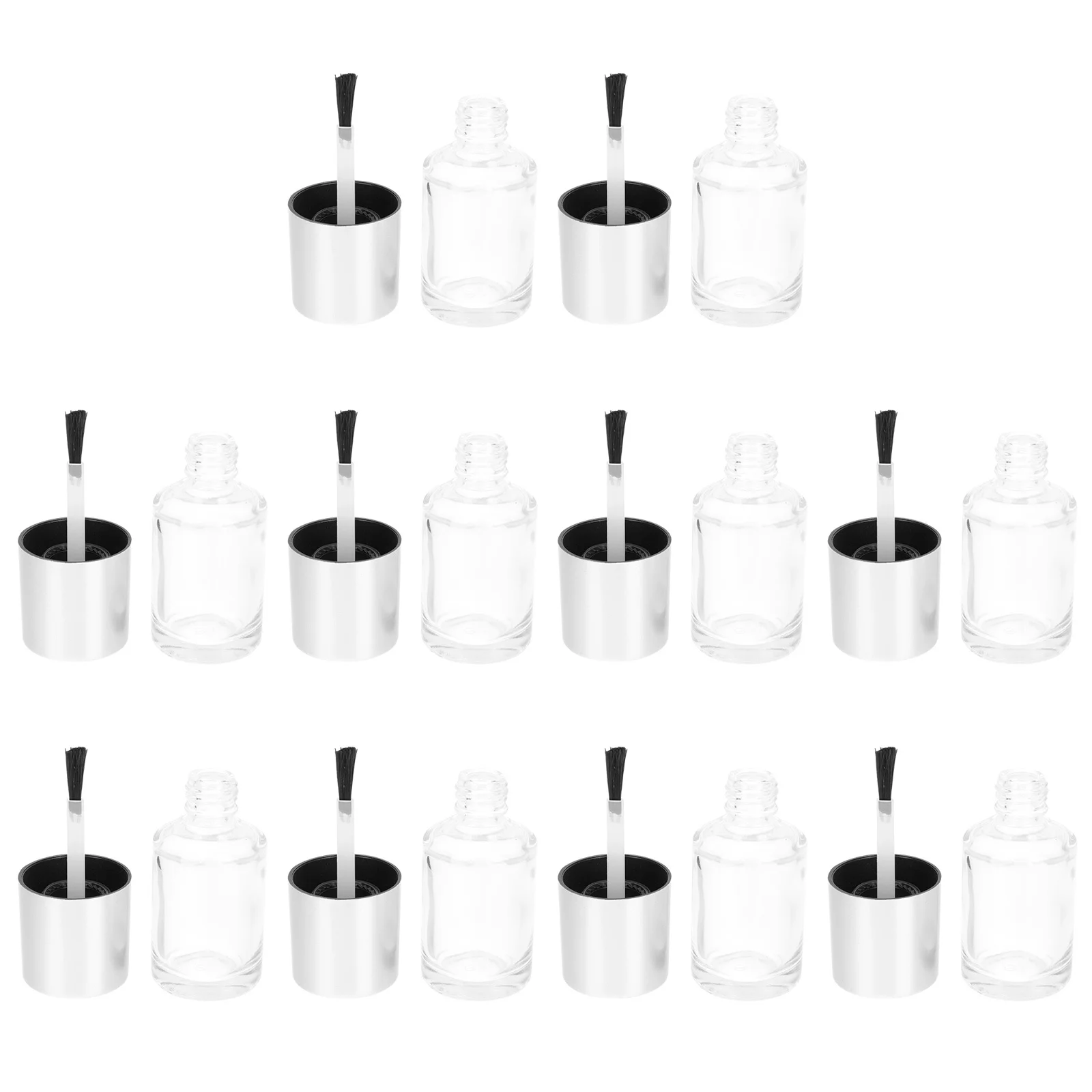 

10Pcs Nail Polish Sub Bottles Glass Compact Small Leak-Proof Refillable Bottles Convenient for Nail Art Use Glass Empty Bottle