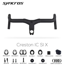 Syncros for Gravel Creston IC Sl X Internal Cable Routing Integrated Cockpit 28.6/31.8mm Bicycle Handlebar Carbon Di2