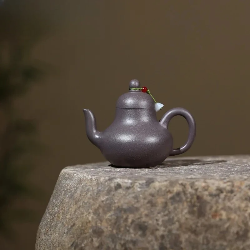 

160ml Retro Yixing Purple Clay Teapots Handmade Siting Pot Raw Ore Azure Mud Tea Brewing Kettle Chinese Zisha Teaset Collection