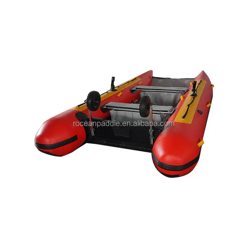 

Inflatable Cataraft Boat Whitewater Cat Raft Catamaran Boat Yellow Pontoon Boat