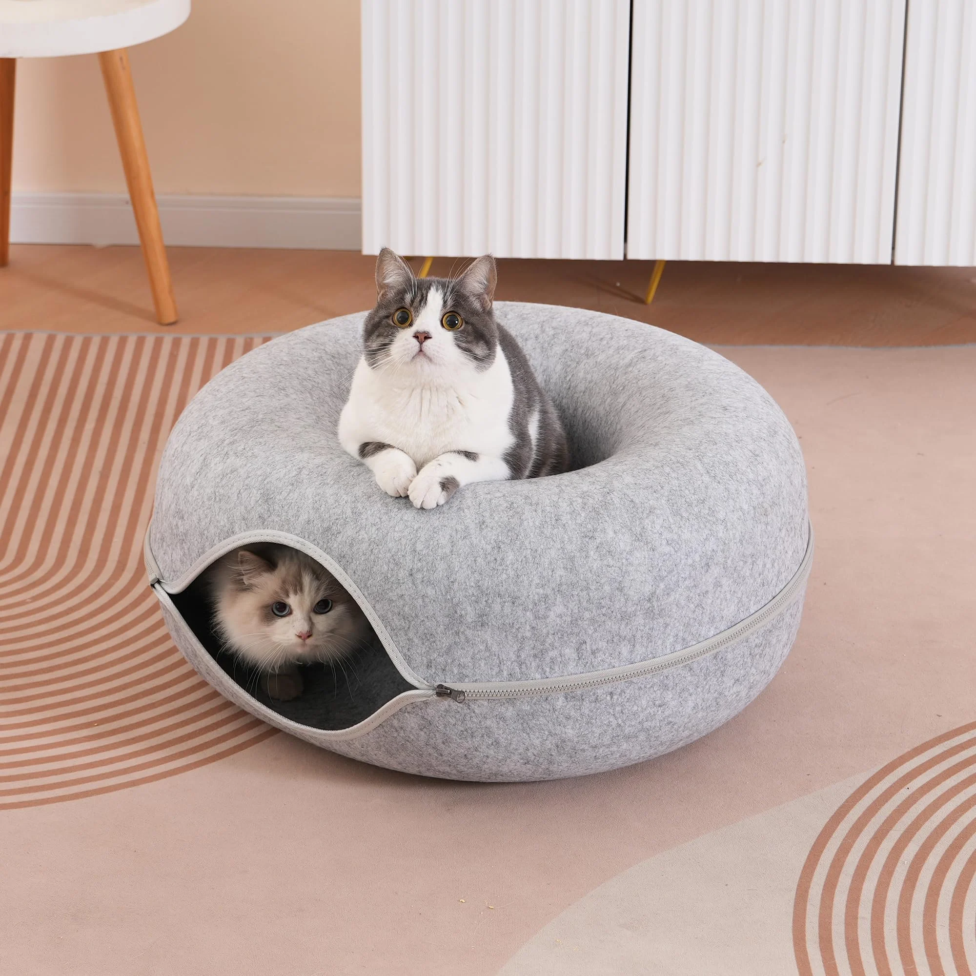 

Cat Bed Donut Pet Cat Tunnel Interactive Game Toy Cat Bed Tunnels Indoor Toys Cats House Kitten Training Toy Sports Equipment