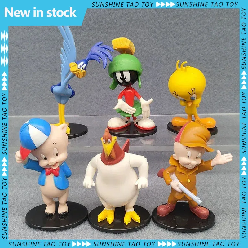 

Disney 12pcs/set Cute Looney Tunes Bugs Bunny Cartoon Model Toy Animals Ornament Doll Pvc Ornament Decoration Figurien Gifts