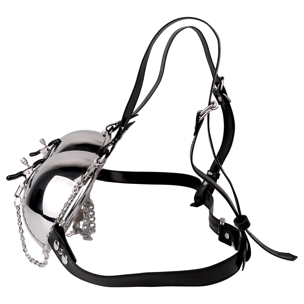 Metal Bras, Women Wear Nipple Irritating Toys, Leather Wears Sexy Metal Underwear, Sex Supplies view 5
