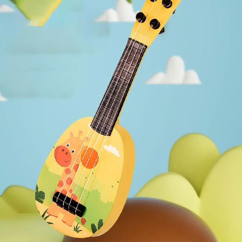 Kids Ukulele Toddler Guitar Music Toy Cartoon Guitar Music Plaything Mini Cartoon Instrument For Toddler Preschooler Boys Girls