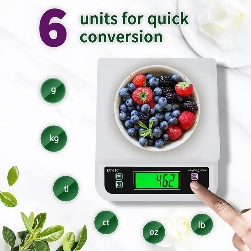 30 كجم / 1 جرام الدقة LCD ميزان رقمي ميزان إلكتروني مقياس الوزن البلاستيك مقياس الوزن ميزان الوزن موازين الطعام للمطبخ