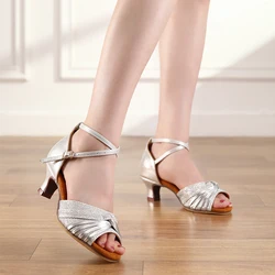 Women Shoes Ballroom Dance Shoes For Woman Latin Modern Dancing Shoes Salsa Tango Dancing Heels For Girls Ladies Silver Sandals