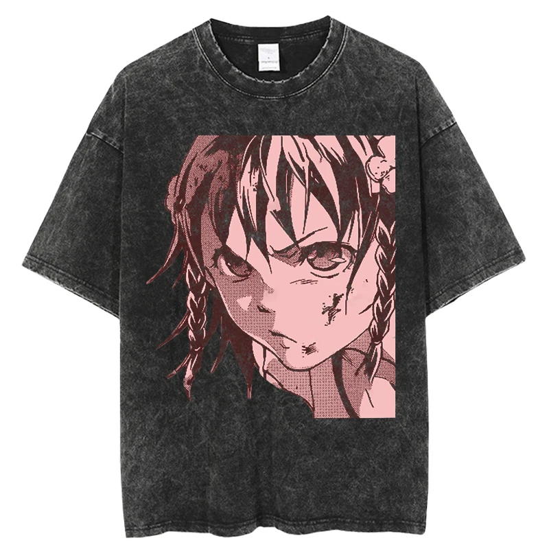 2023 Japanese Anime Deadman Wonderland T Shirt Washed T-Shirts Print T-Shirt Short Top Y2k Summer Harajuku Tops