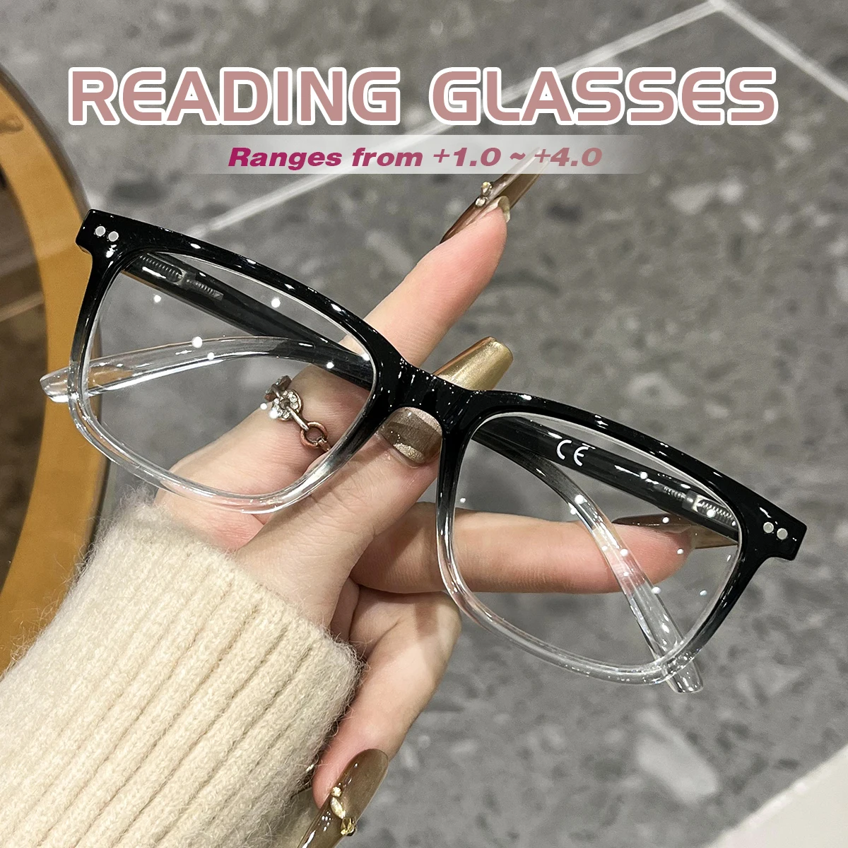 Lesebrille Leichtgewichtig Anti-Ermüdungsbrille Modische Computer-Alterssichtbrille für Damen und Herren, Blaulichtfilter-Brille