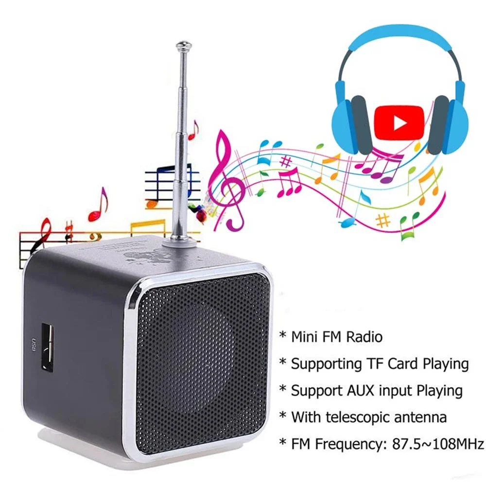 FM portable mini Bluetooth speaker with screen microphone MP3 player speaker card image 3