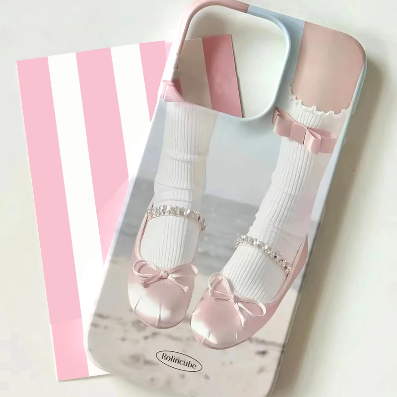 Kawaii Pink Art Ballerina Phone Case for IPhone 14 11 12 13 Pro Max Korea INS Retro Phone Case for IPhone XR XS MAX