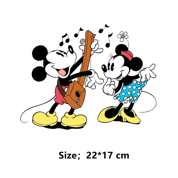 Disney MICKEY and Minnie MOUSE Patch for clothes DIY kids heat transfer stickers T-shirt printing