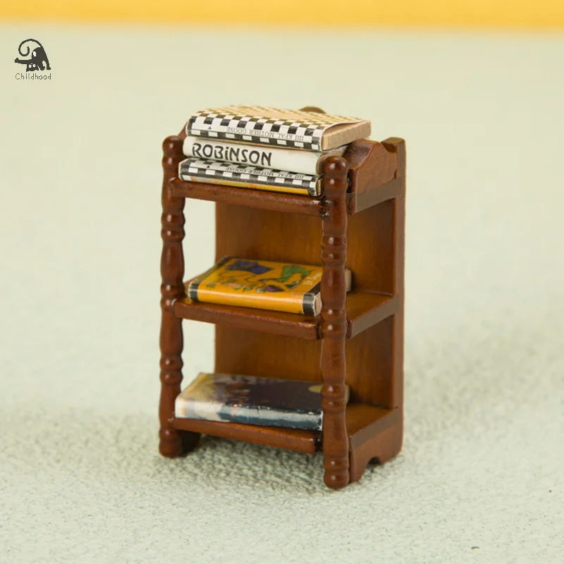 1:12 Dollhouse Miniature Bedside Stand Mini Model Doll House Furniture Decoration Toys Simple And Multifunctional Storage Shelf