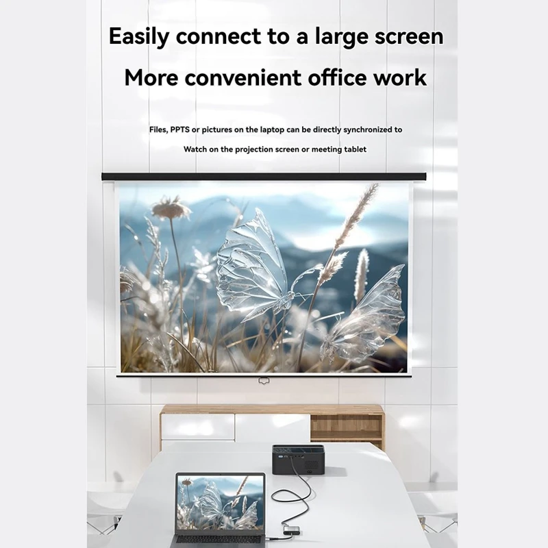 4-in-1 Type-C Docking Station to Dual -Compatible + USB 3.0 PD Adapter Cable C HUB Converter Screen Mirroring Device