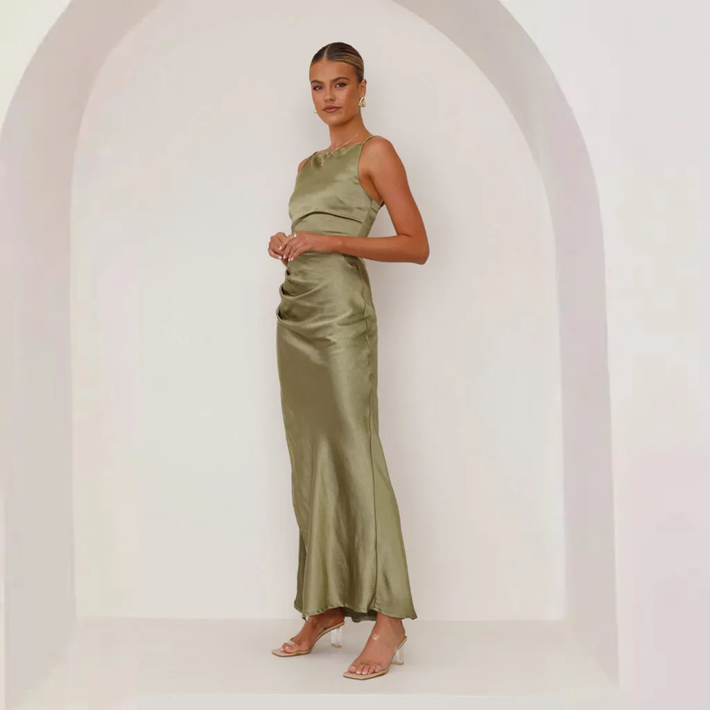 Olive Green Bridesmaid Dresses For Women Wedding Party Guest Maxi Dress Birthday Dress Woman Sexy Bridesmaid Collection